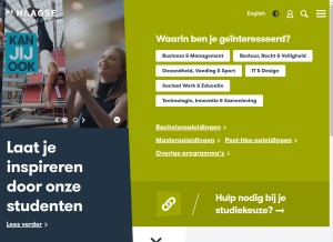 How hhs.nl looks like on a tablet such as an iPad.