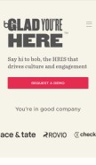 How hibob.com looks like on a mobile device such as an iPhone.