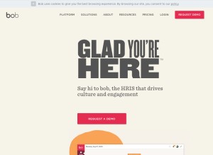 How hibob.com looks like on a tablet such as an iPad.