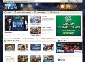 How hidden4fun.com looks like on a tablet such as an iPad.