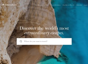 How hideawayreport.com looks like on a tablet such as an iPad.