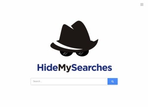 How hidemysearches.com looks like on a tablet such as an iPad.