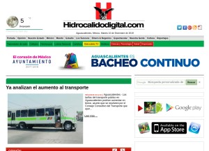 How hidrocalidodigital.com looks like on a tablet such as an iPad.