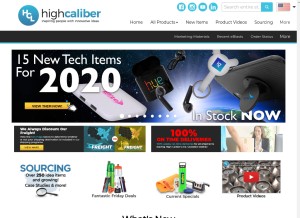 How highcaliberline.com looks like on a tablet such as an iPad.