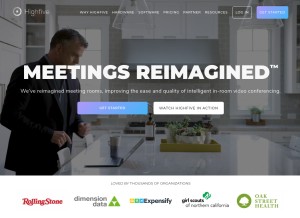 How highfive.com looks like on a tablet such as an iPad.