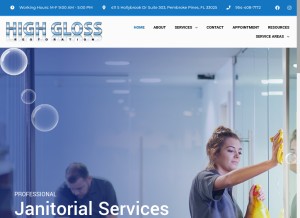 How highglossrestoration.com looks like on a tablet such as an iPad.