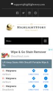 How highlightstory.com looks like on a mobile device such as an iPhone.