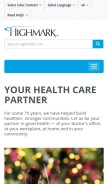 How highmark.com looks like on a mobile device such as an iPhone.