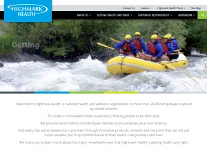 How highmarkhealth.org looks like on a tablet such as an iPad.
