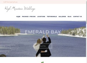 How highmountainweddings.com looks like on a tablet such as an iPad.