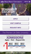 How highpoint.edu looks like on a mobile device such as an iPhone.