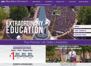 How highpoint.edu looks like on a tablet such as an iPad.