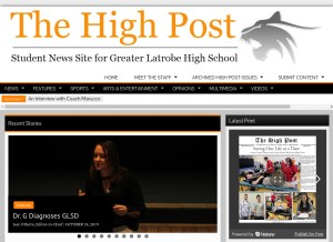 How highpostonline.com looks like on a tablet such as an iPad.