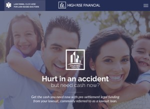 How highriselegalfunding.com looks like on a tablet such as an iPad.