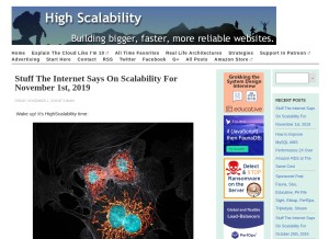 How highscalability.com looks like on a tablet such as an iPad.