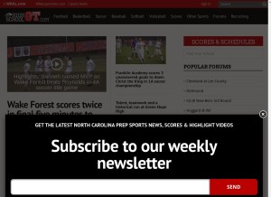 How highschoolot.com looks like on a tablet such as an iPad.