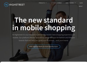 How highstreetapp.com looks like on a tablet such as an iPad.