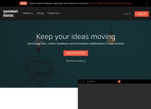 How hightail.com looks like on a tablet such as an iPad.