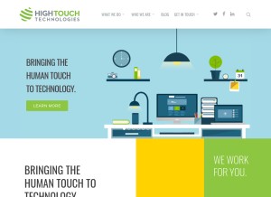 How hightouchinc.com looks like on a tablet such as an iPad.