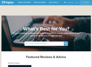 How highya.com looks like on a tablet such as an iPad.