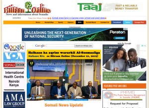 How hiiraan.com looks like on a tablet such as an iPad.