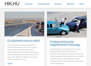 How hik.hu looks like on a tablet such as an iPad.