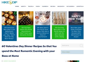 How hikendip.com looks like on a tablet such as an iPad.