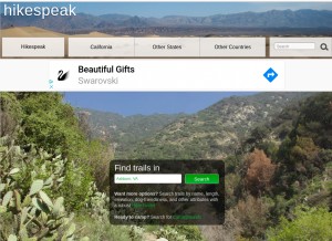 How hikespeak.com looks like on a tablet such as an iPad.