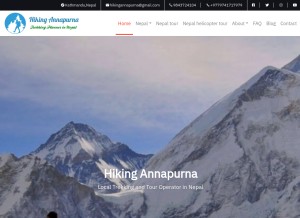 How hikingannapurna.com.np looks like on a tablet such as an iPad.