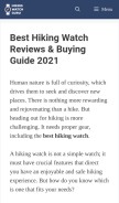 How hikingwatchguru.com looks like on a mobile device such as an iPhone.