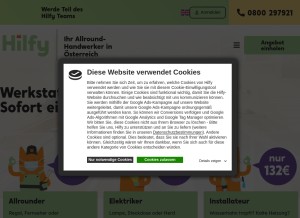 How hilfy.at looks like on a tablet such as an iPad.