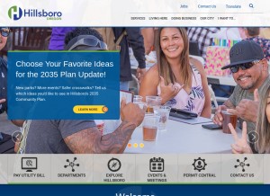 How hillsboro-oregon.gov looks like on a tablet such as an iPad.