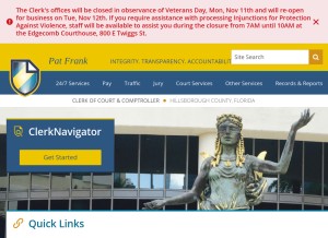 How hillsclerk.com looks like on a tablet such as an iPad.