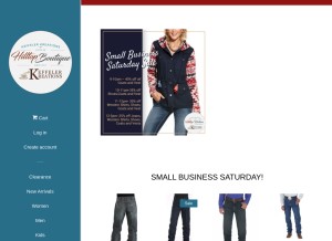 How hilltopwesternclothing.com looks like on a tablet such as an iPad.
