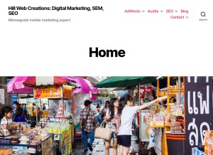 How hillwebcreations.com looks like on a tablet such as an iPad.