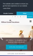 How hiltongrandvacations.com looks like on a mobile device such as an iPhone.