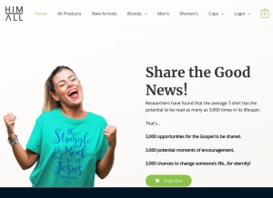 How himaboveall.com looks like on a tablet such as an iPad.
