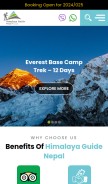 How himalayaguidenepal.com looks like on a mobile device such as an iPhone.