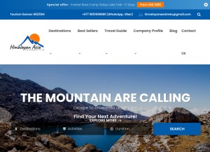 How himalayanasiatreks.com looks like on a tablet such as an iPad.