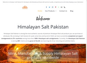 How himalayansaltpakistan.com looks like on a tablet such as an iPad.