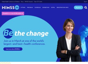 How himssconference.org looks like on a tablet such as an iPad.