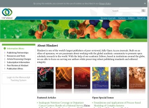 How hindawi.com looks like on a tablet such as an iPad.