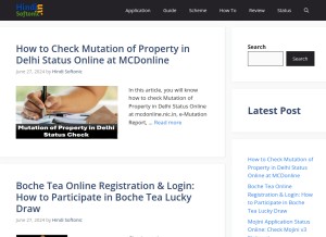 How hindisoftonic.in looks like on a tablet such as an iPad.