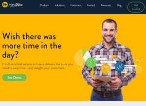 How hindsitesoftware.com looks like on a tablet such as an iPad.