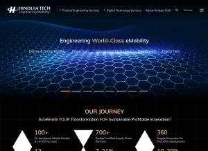 How hindujatech.com looks like on a tablet such as an iPad.