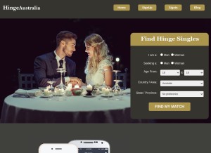 How hingeaustralia.com looks like on a tablet such as an iPad.