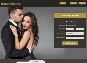 How hingedatingsite.com looks like on a tablet such as an iPad.