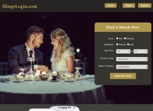 How hingelogin.com looks like on a tablet such as an iPad.