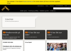 How hioa.no looks like on a tablet such as an iPad.