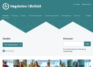 How hiof.no looks like on a tablet such as an iPad.